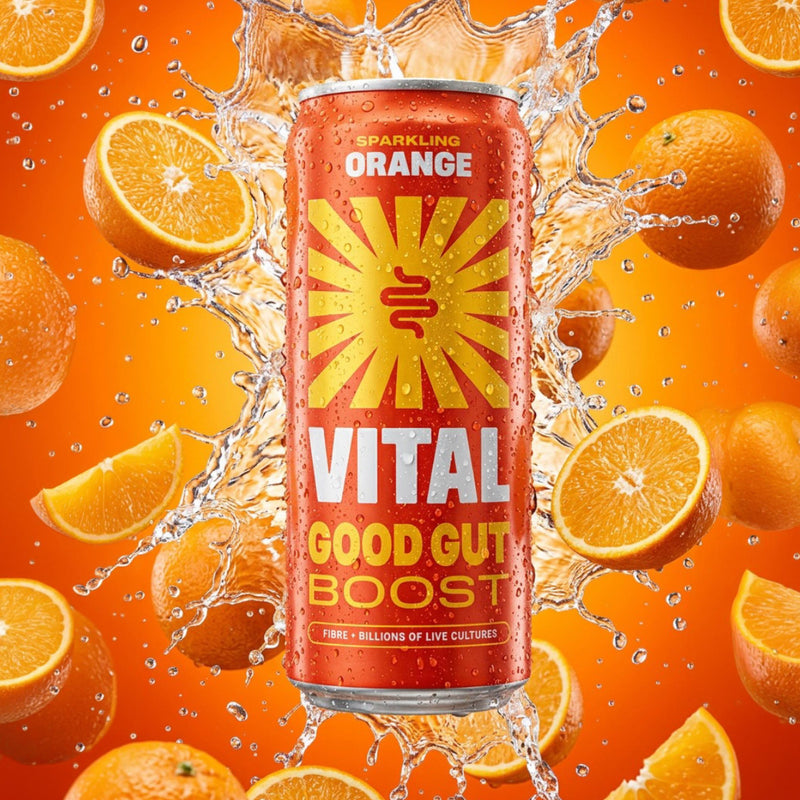 Vital Gut Health orange soda 4 x 330ml (British brand)