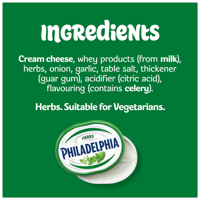 Philadelphia cream cheese Garlic & Herbs 280g, imported from the UK