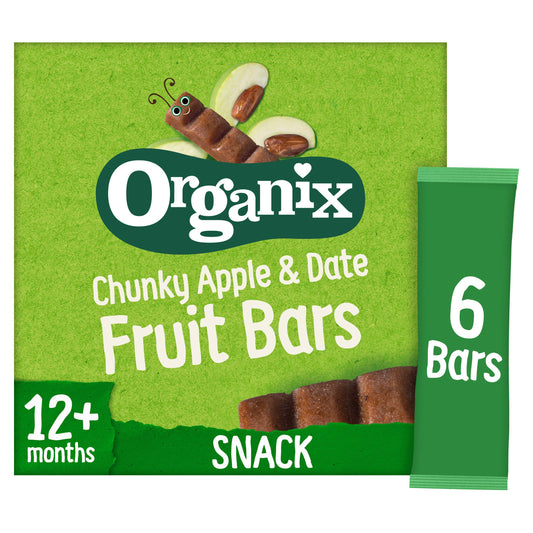 Organix Apple & Date Fruit Bars Toddler Snacks Multipack 12 months+ 6x17g GOODS Sainsburys   