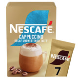Sainsburys Nescafe Cappuccino Decaf Unsweetened Instant Coffee Sachets 105g- Buy online at McGrocer