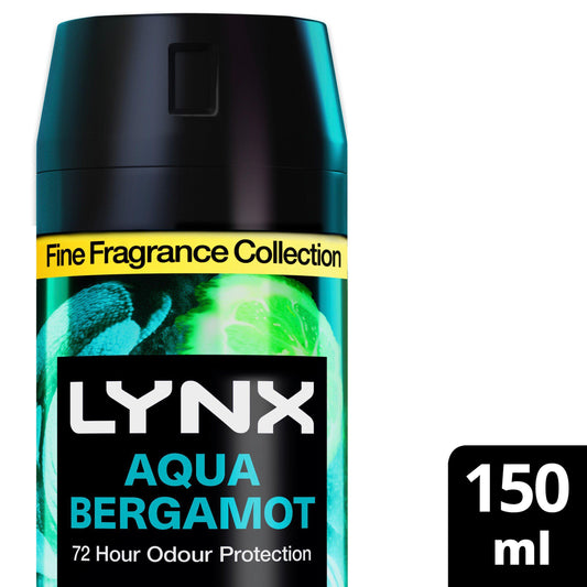 Lynx Fine Fragrance Collection Premium Deodorant Bodyspray Aqua Bergamot 150ml GOODS Sainsburys   