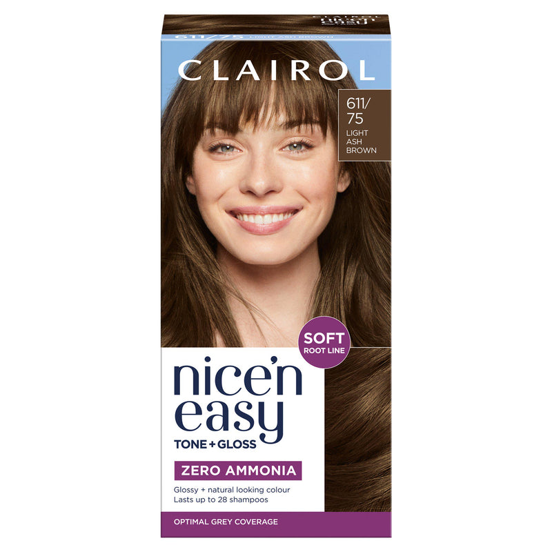 Clairol Nice'N Easy Tone+Gloss hair dye Light Ash Brown, UK version
