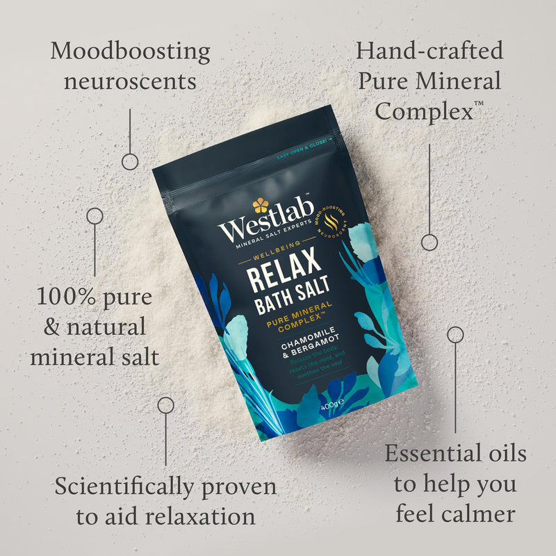 Westlab Chamomile & Bergamot bath salt 400g, imported from the UK