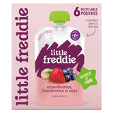 Sainsburys Little Freddie Organic Strawberries, Blueberries & Oats Baby Food Smooth Pouches 6 x 100g- Buy online at McGrocer