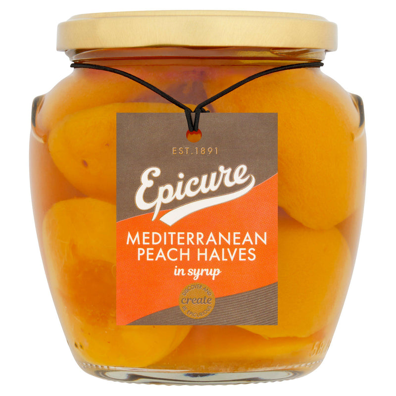 Epicure peach halves in syrup 540g - British product