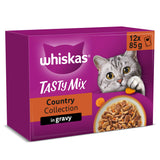 Sainsburys Whiskas 1+ Country Collection Mix in Gravy Adult Wet Cat Food Pouch 12 x 85g- Buy online at McGrocer