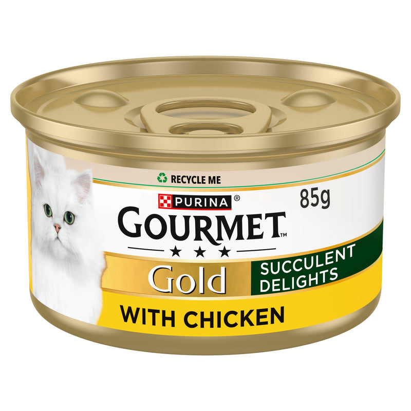 Gourmet Gold Succulent Delights chicken wet cat food 85g, imported from the UK