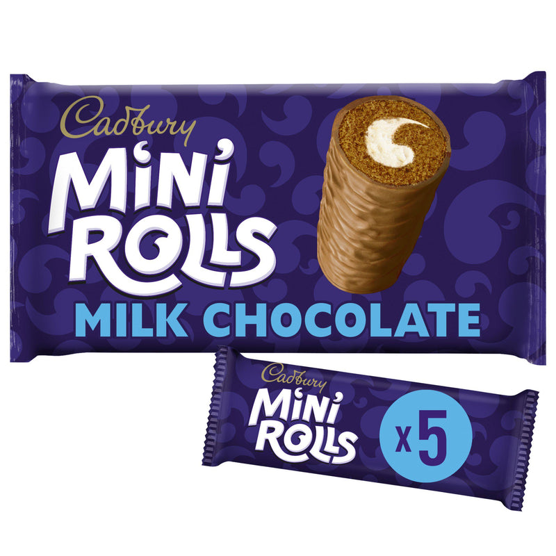 Cadbury chocolate mini rolls cakes vanilla flavour x5, UK version
