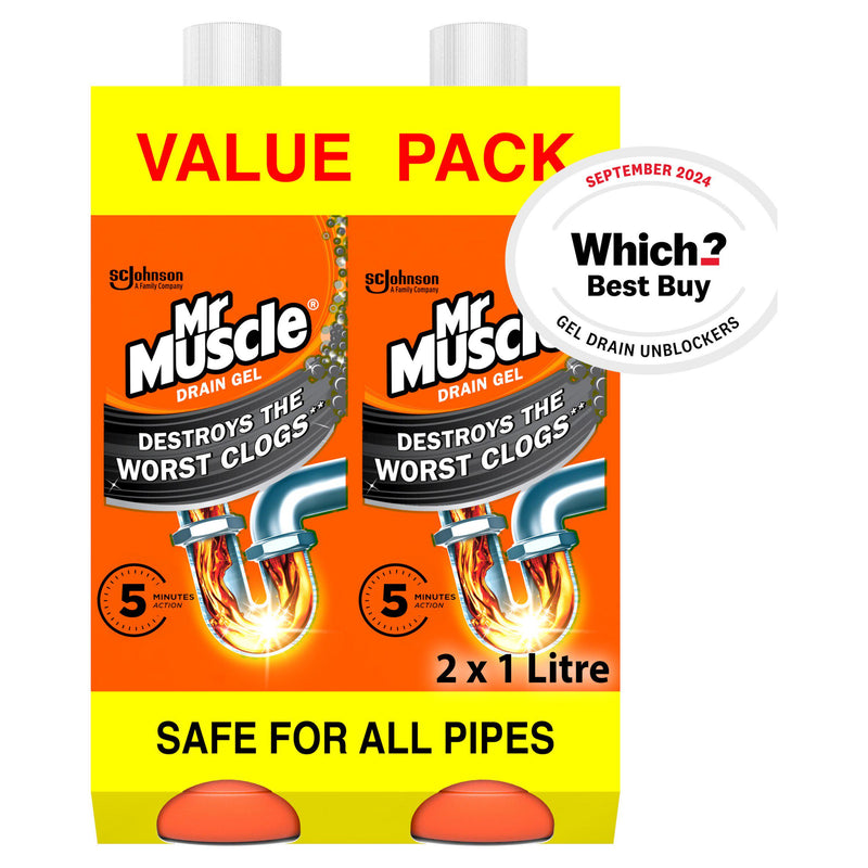 Mr Muscle Gel Sink & Drain Unblocker Twin Pack 2x1L