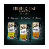 Sheba wet cat food pouches poultry gravy 50g, UK version