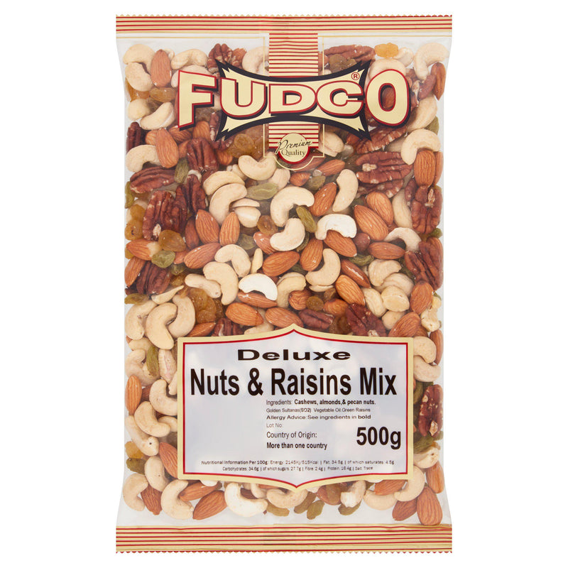 Fudco deluxe nuts and raisins mix 500g (British brand)