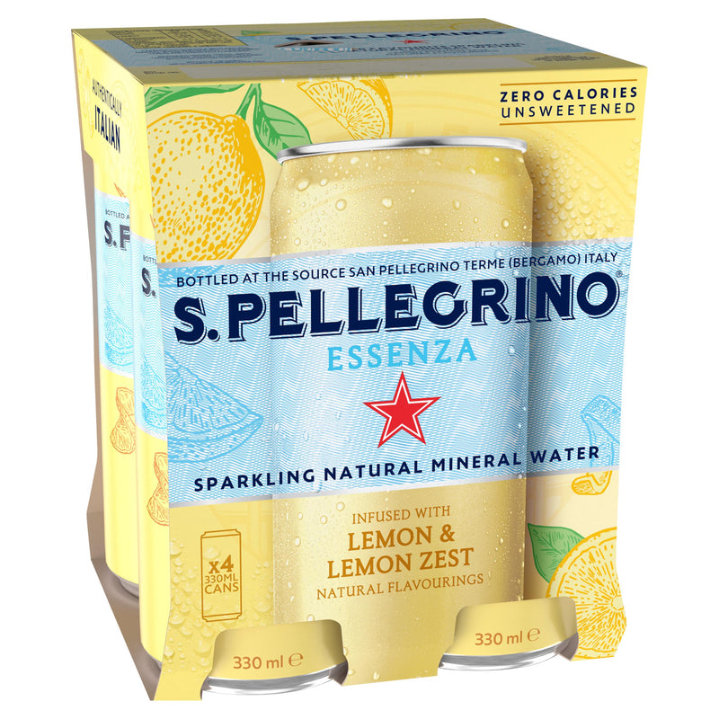 San Pellegrino Essenza Sparkling Water Lemon 4x330ml (British brand)