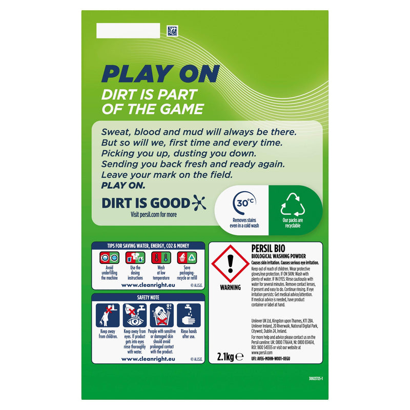 Persil laundry detergent powder Bio 2.1kg 42 washes, imported from the UK