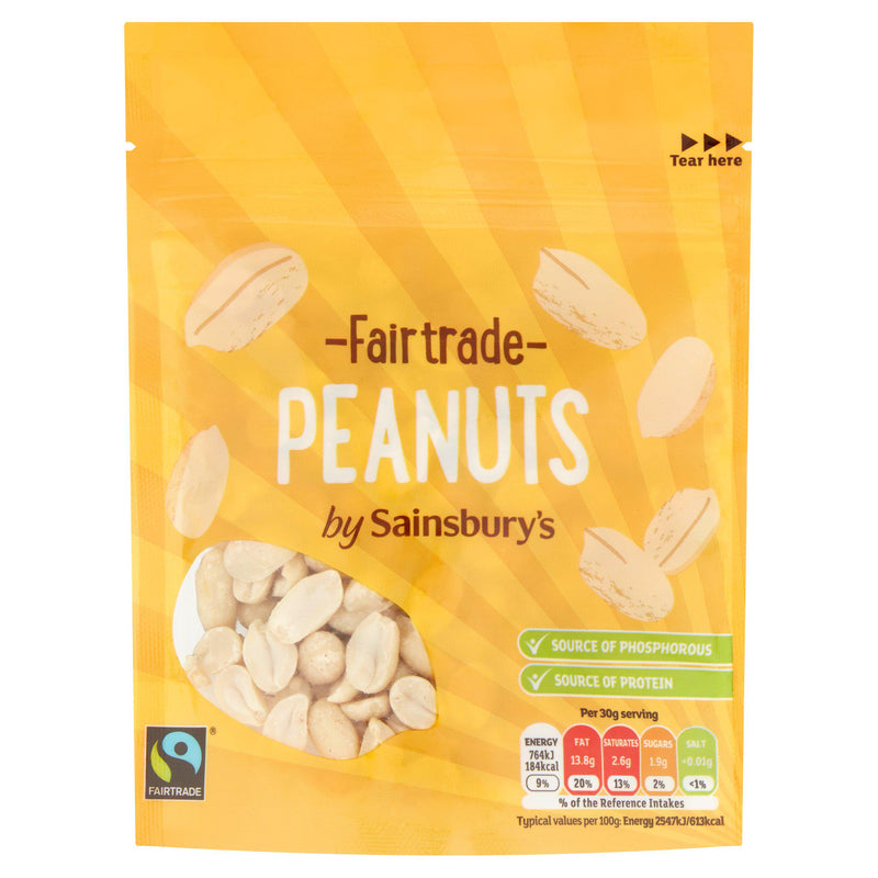 Sainsbury's Fairtrade Blanched Peanuts 100g (British brand)