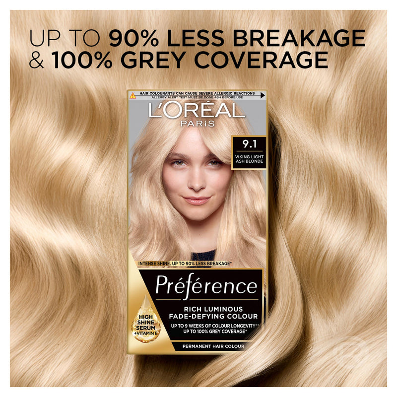 L'Oreal Paris Preference hair dye Oslo Viking Blonde 9.1 (British brand)