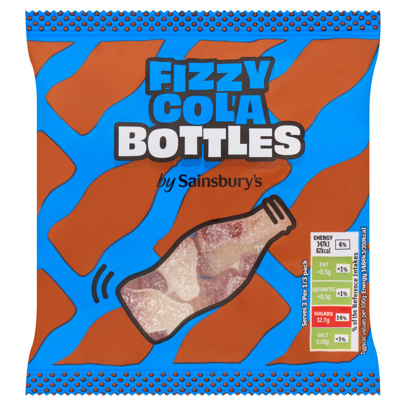 Sainsbury's Fizzy Cola Bottles Flavoured Gums 70g (British brand)
