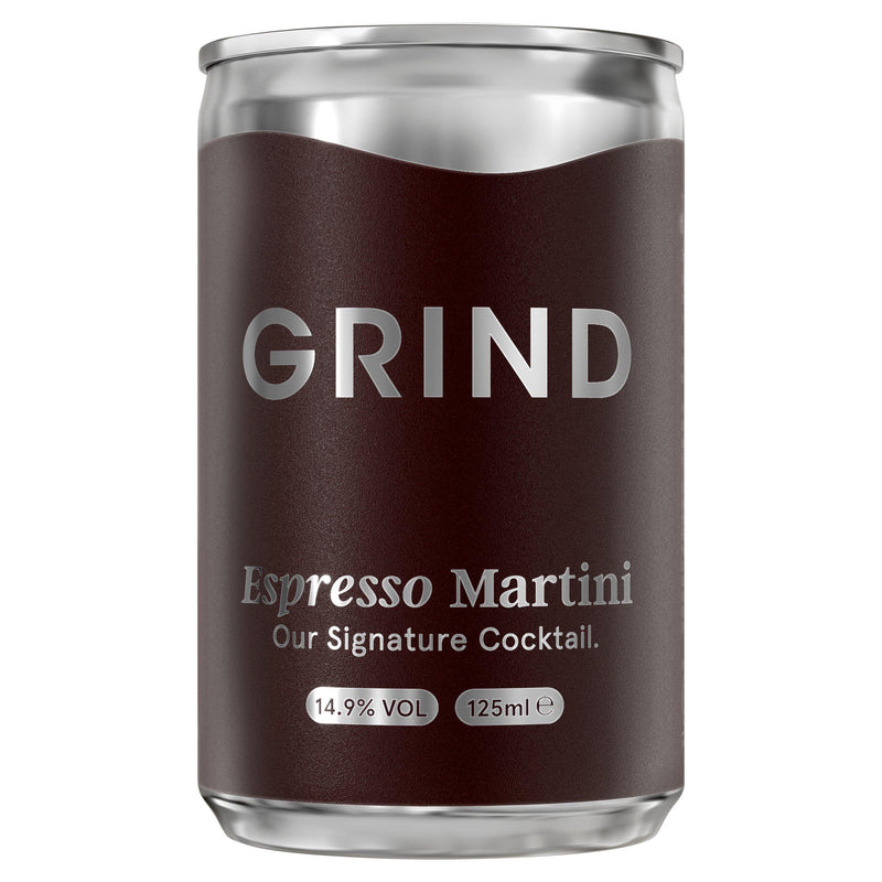 Grind espresso martini cocktail 125ml can, imported from the UK