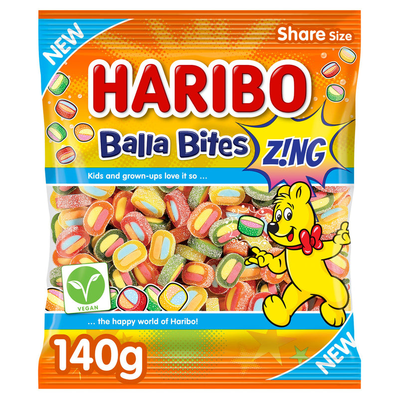 Haribo Balla Bites Zing fruit gums 140g, UK version
