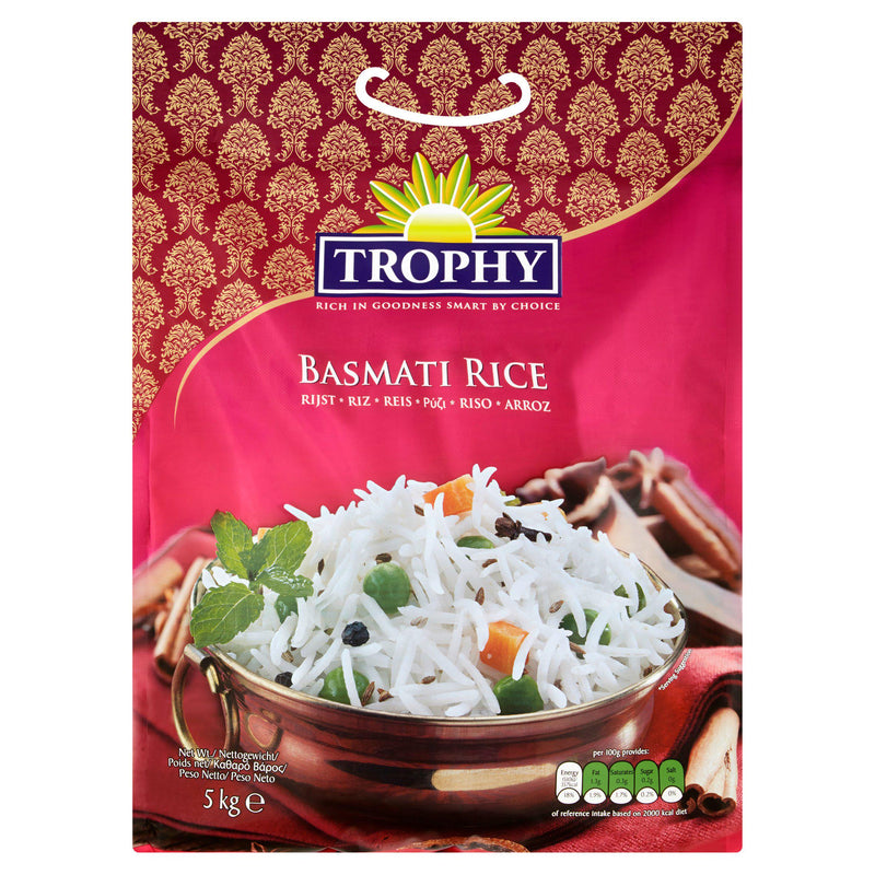 Trophy Indian Basmati Rice 5kg pack (British brand)