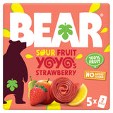 BEAR sour strawberry fruit yoyos multipack 5x20g, imported from the UK