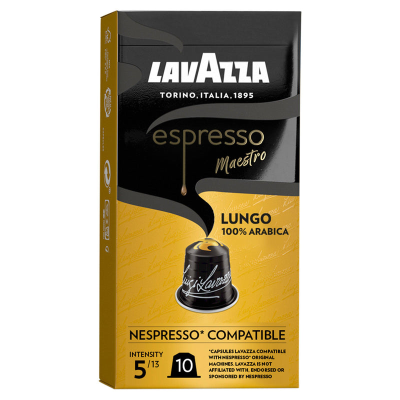 Lavazza Maestro Lungo coffee capsules x10, imported from the UK