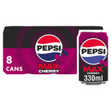 Pepsi Max Cherry no sugar cola cans 8x330ml - British product