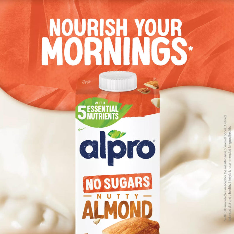 Alpro almond drink no sugar 1L, imported from the UK