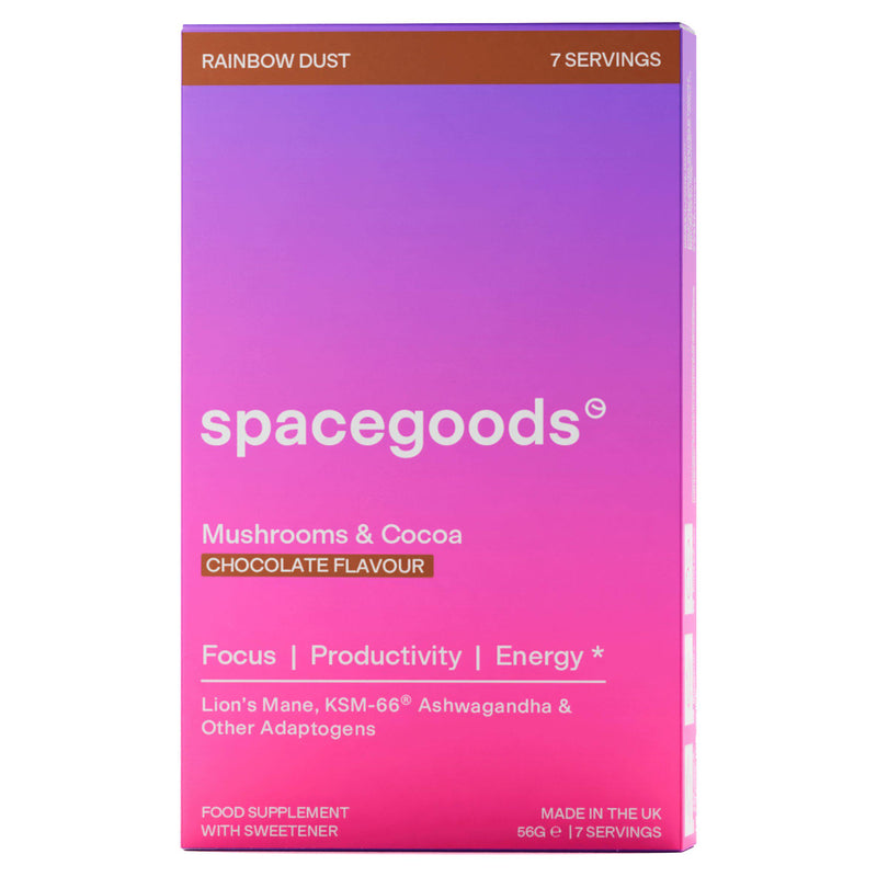 Spacegoods rainbow dust mushroom cocoa supplement 7x56g (British brand)