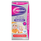 Sainsburys Calprofen Oral Suspension Ibuprofen 3+ Months Strawberry Flavour 100ml- Buy online at McGrocer