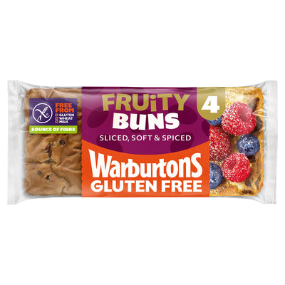 Sainsburys Warburtons Gluten Free Cinnamon Raisin Sliced Buns 4 Pack- Buy online at McGrocer