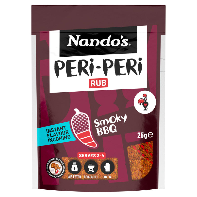 Nando's Peri Peri Rub BBQ 25g, imported from the UK