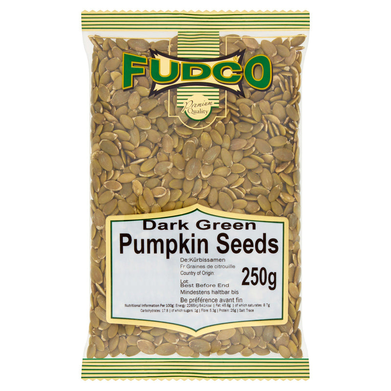 Fudco dark green pumpkin seeds 250g (British brand)
