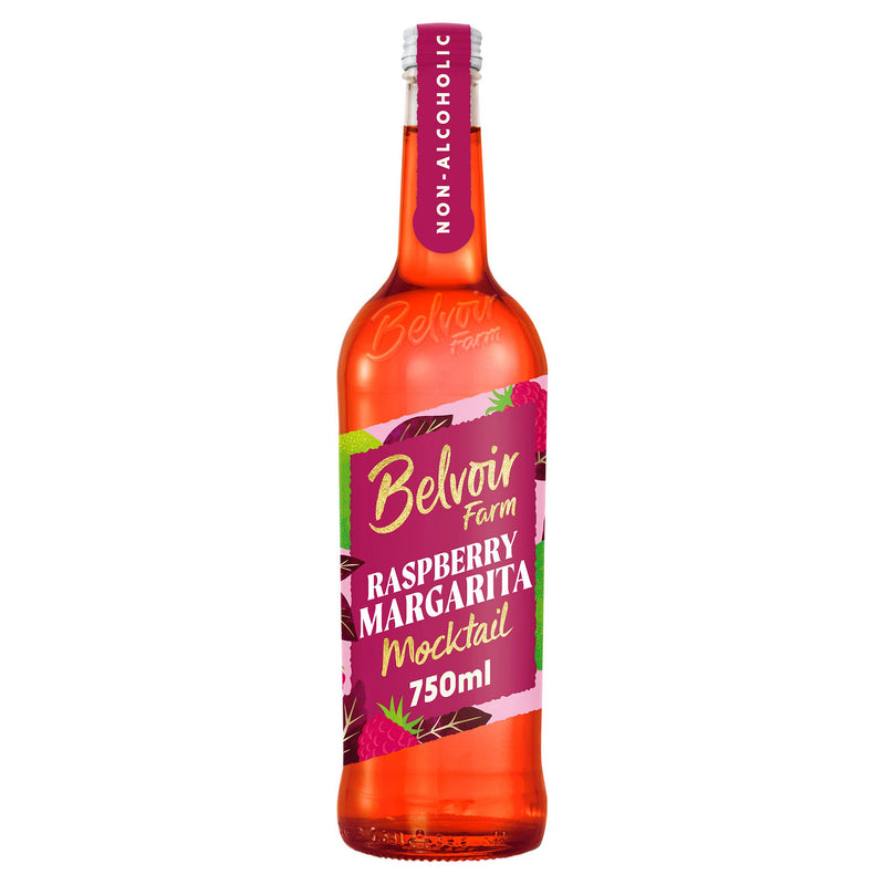 Belvoir Farm non-alcoholic raspberry margarita mocktail, imported from the UK