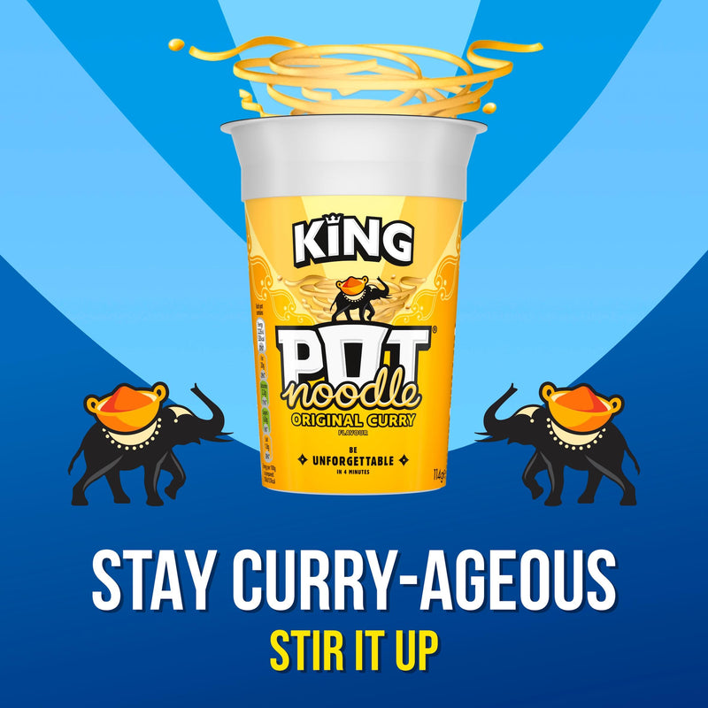 Pot Noodle King Original Curry Pot 114g, imported from the UK