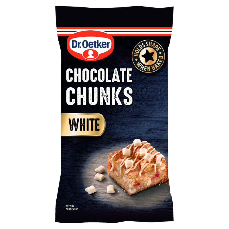 Dr. Oetker white chocolate chunks 100g - British product