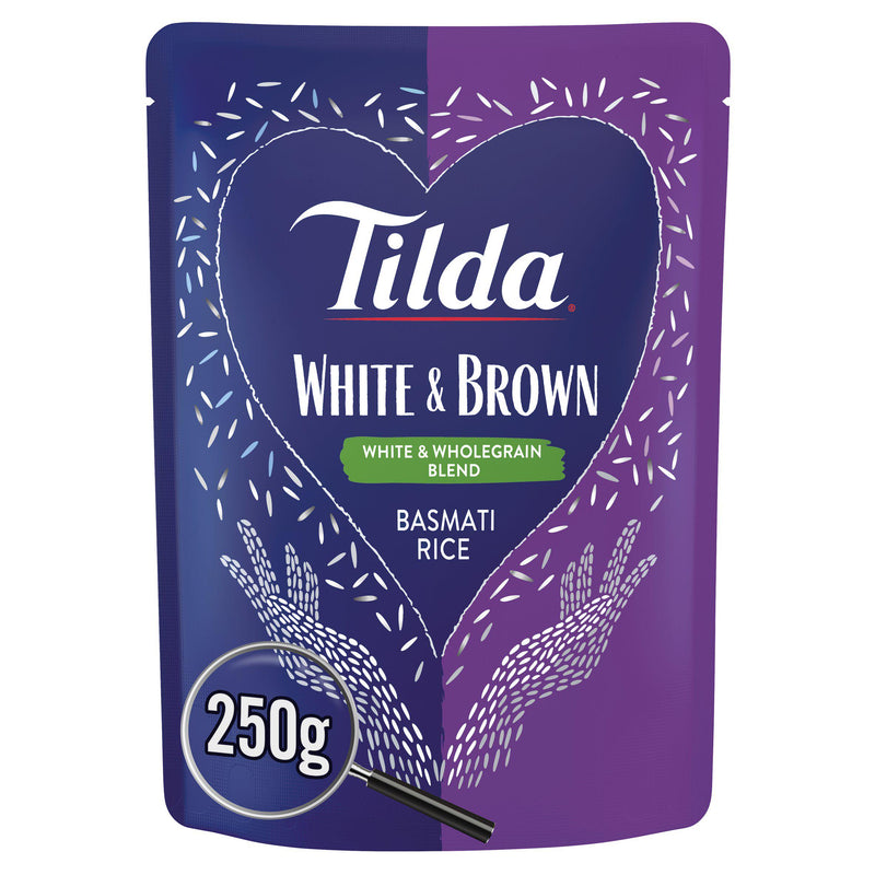 Tilda White & Wholegrain Basmati Rice Blend 250g (British brand)