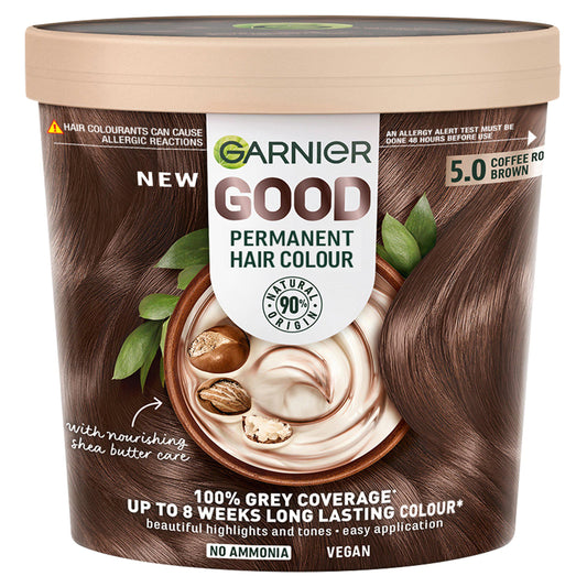 Garnier Good Permanent No Ammonia Formula 100% Grey Coverage 5.0 Coffee Roast Brown Hair Dye GOODS Sainsburys   