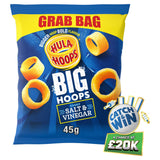 Sainsburys Hula Hoops Salt & Vinegar Flavour Big Hoops Sharp Potato Rings 45g- Buy online at McGrocer