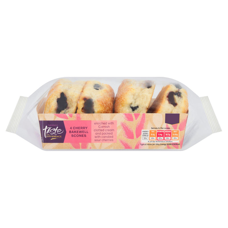 Sainsbury's Cherry Bakewell scones 4-pack (British brand)
