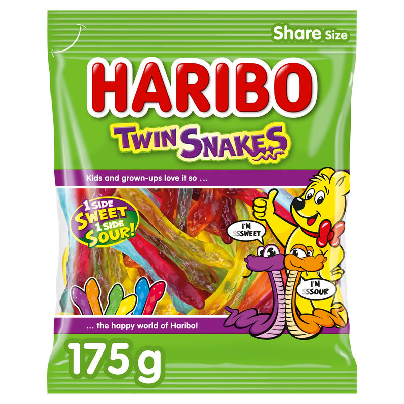 Haribo Twin Snakes Sweets Sharing Bag 175g