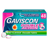Sainsburys Gaviscon Double Action Heartburn & Indigestion Mint Flavour Chewable Tablets 48 Tablets- Buy online at McGrocer