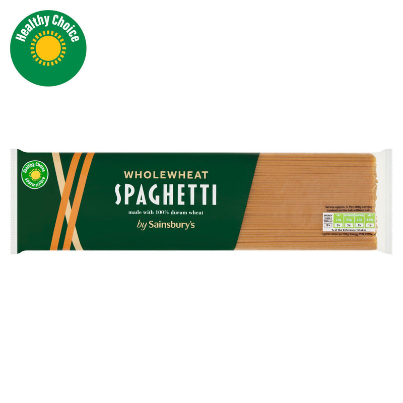 Sainsbury's wholewheat spaghetti pasta 500g, UK version