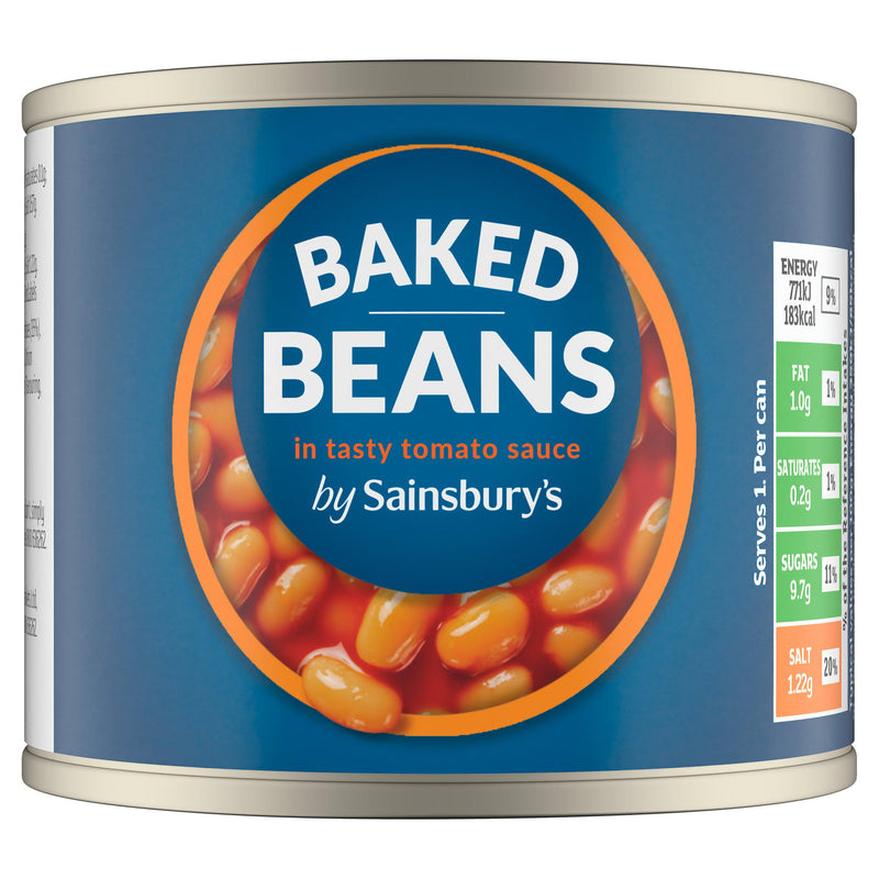 Sainsbury's Baked Beans 215g in tomato sauce, imported from the UK