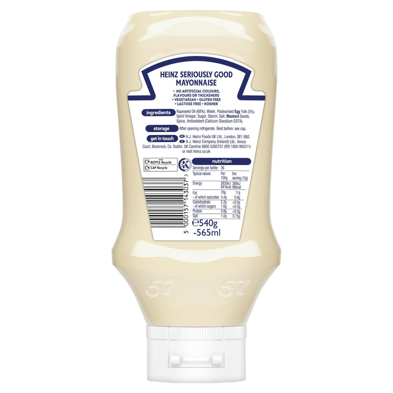 Heinz Seriously Good Mayonnaise Glass Jar 540g, UK version