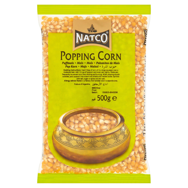 Natco Popping Corn Unpopped 500g, imported from the UK