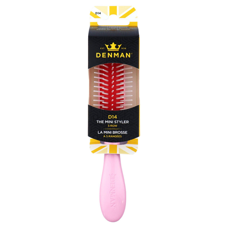 Denman D14 mini curl definer Pink Crush 5-row hairbrush, imported from the UK