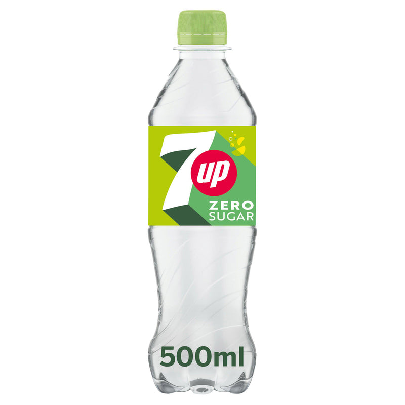 7UP soft drink Zero Sugar Lemon & Lime 500ml, UK version