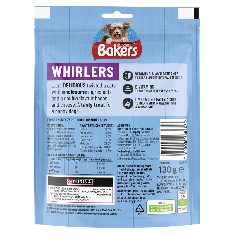 Bakers dog treats bacon and cheese 130g, UK version