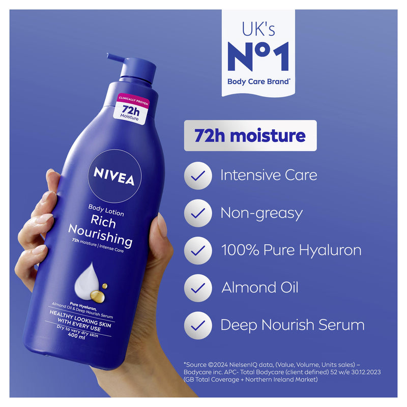 Nivea Rich Nourishing body lotion 400ml, UK version