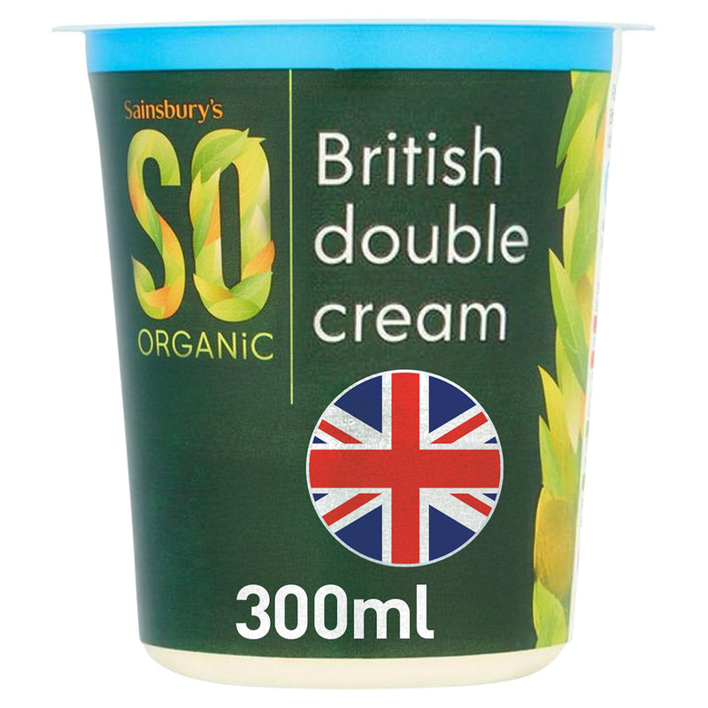 Sainsbury's organic double cream 300ml, UK version